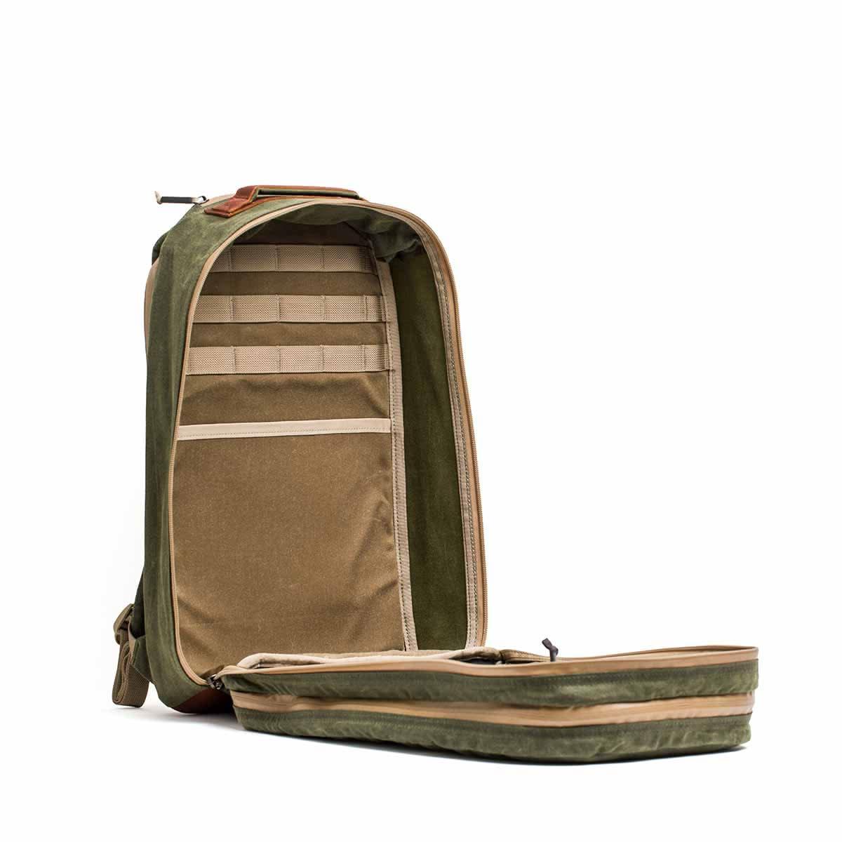 Double Compartment Bullet Ruck - Heritage Waxed Canvas - 18L - Image 10